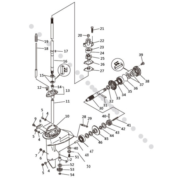 Нижний кожух и привод Sea Pro T8S, T9,9S в Ярославле