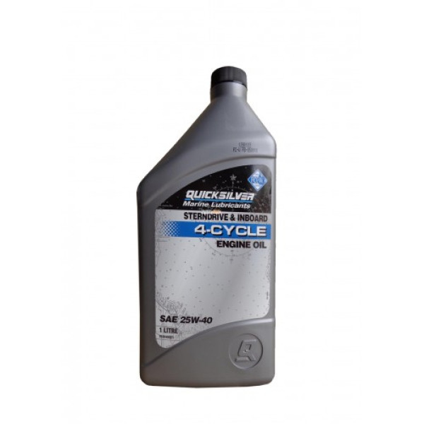 Масло Quicksilver Sterndrive & Inboard 4-stroke 25W-40 synthetic blend 1л 92-8M0086226 в Ярославле